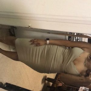 Tan midi dress